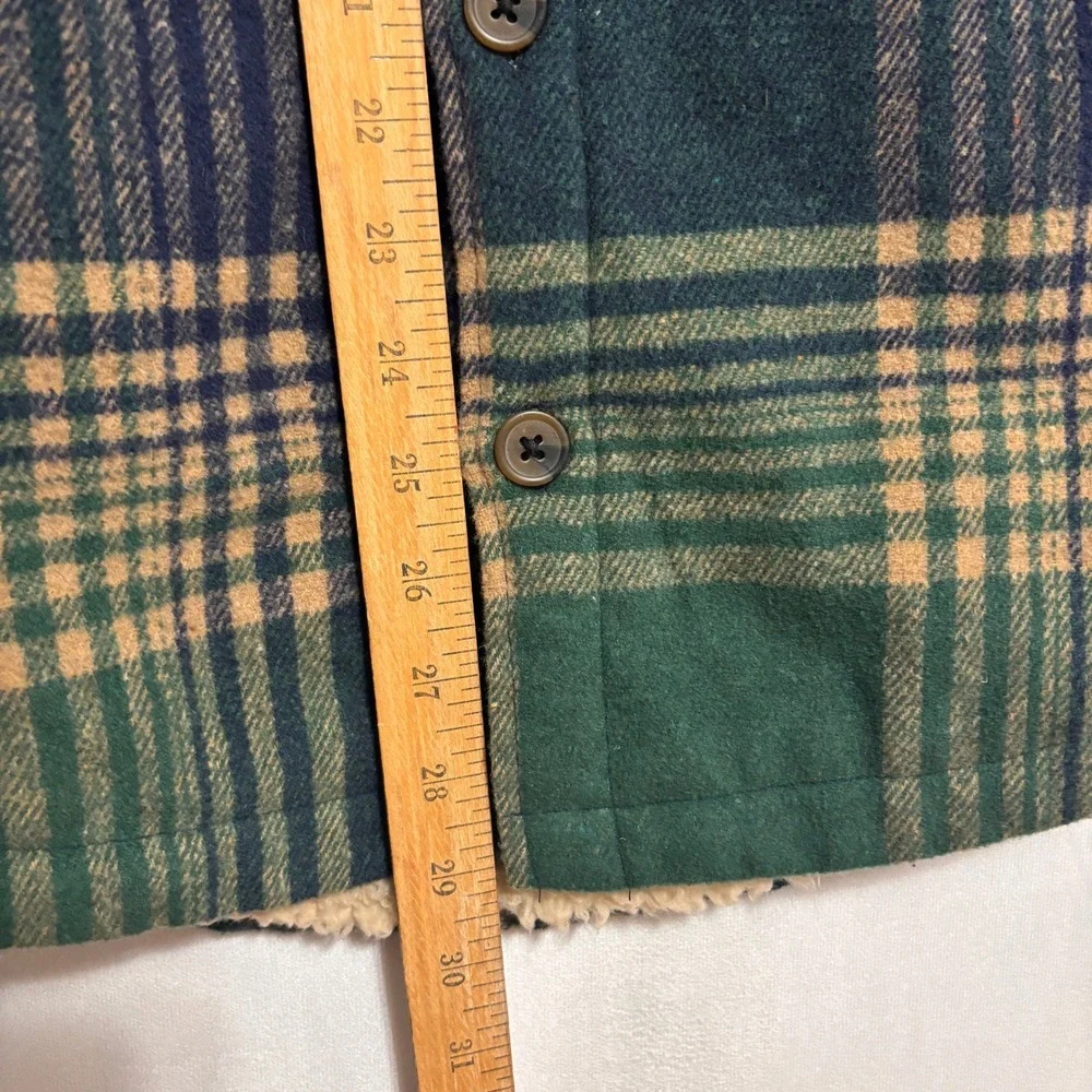 Brooklyn Cloth Flannel Shirt Jacket Mens S Plaid Sherpa Lined Shacket Outdoor